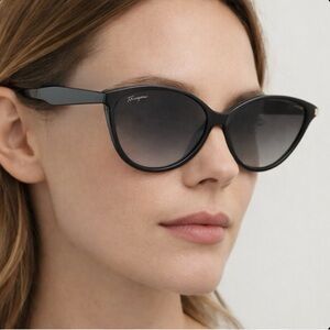 NEW Salvatore Ferragamo Sunglasses Black with Ombré lenses